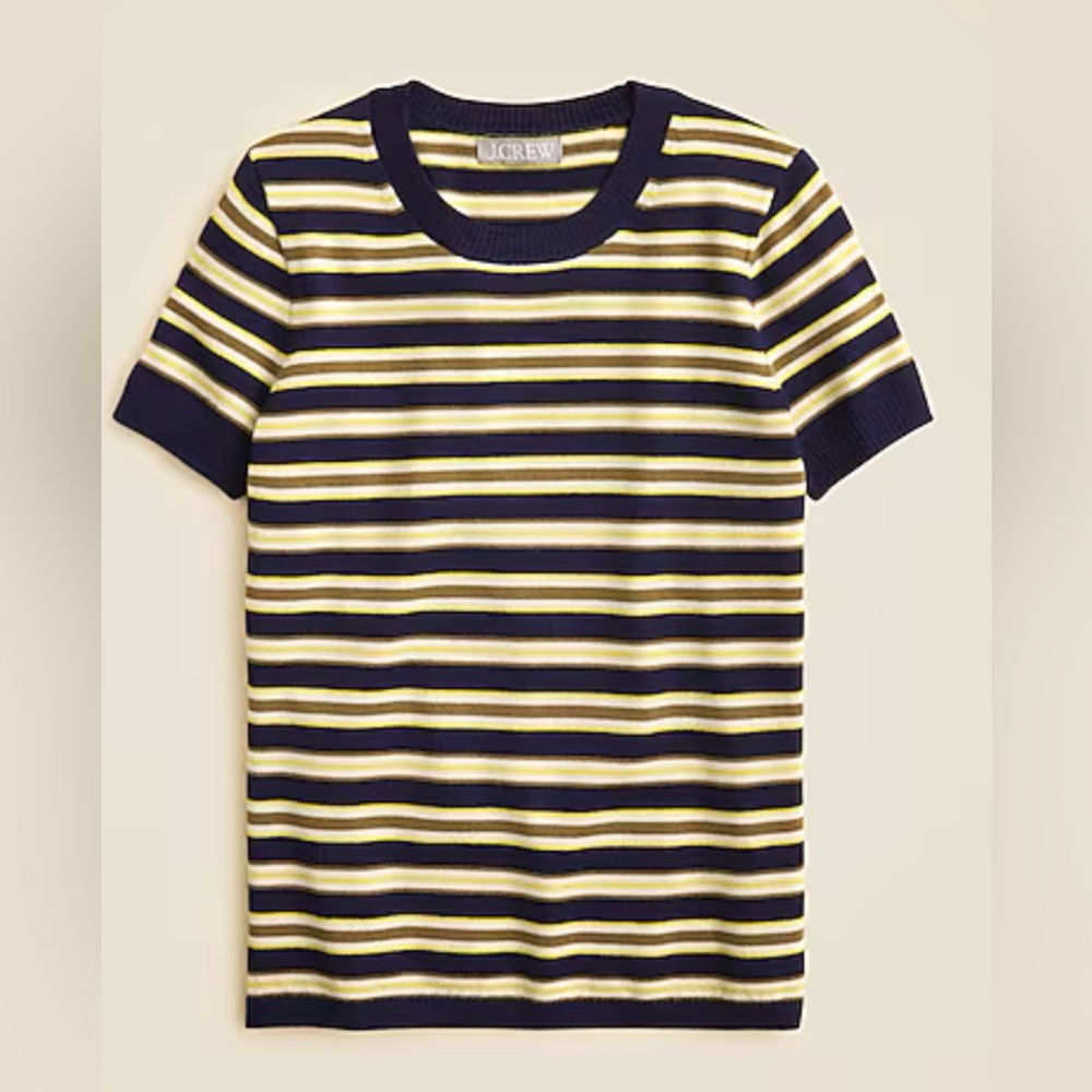 J.Crew Navy and Yellow Striped Sweater
Size large